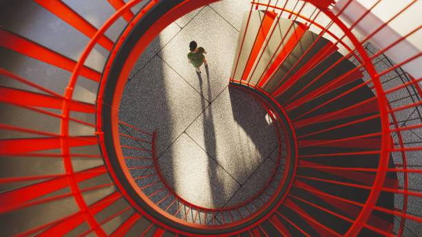 Spiral-Staircase-Red